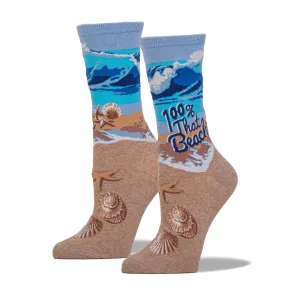 100% That Beach Women's Crew Sock
