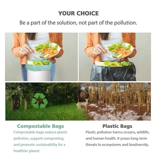 1.2 Gallon Small Trash Bags Garbage Bags, AYOTEE Mini Compostable Strong Bathroom Wastebasket Can Liners trash Bags for Home Office Kitchen fit 5L,5 Liter,1 Gal,Green