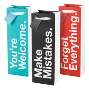 Assorted Fun Phrase Wine Bags