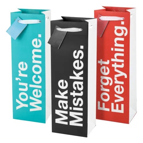 Assorted Fun Phrase Wine Bags