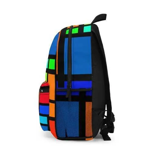 Backpacks, Multicolor Geometric Stripe Style Backpack Bag