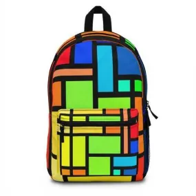 Backpacks, Multicolor Geometric Stripe Style Backpack Bag
