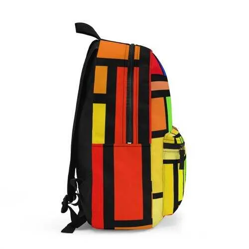 Backpacks, Multicolor Geometric Stripe Style Backpack Bag