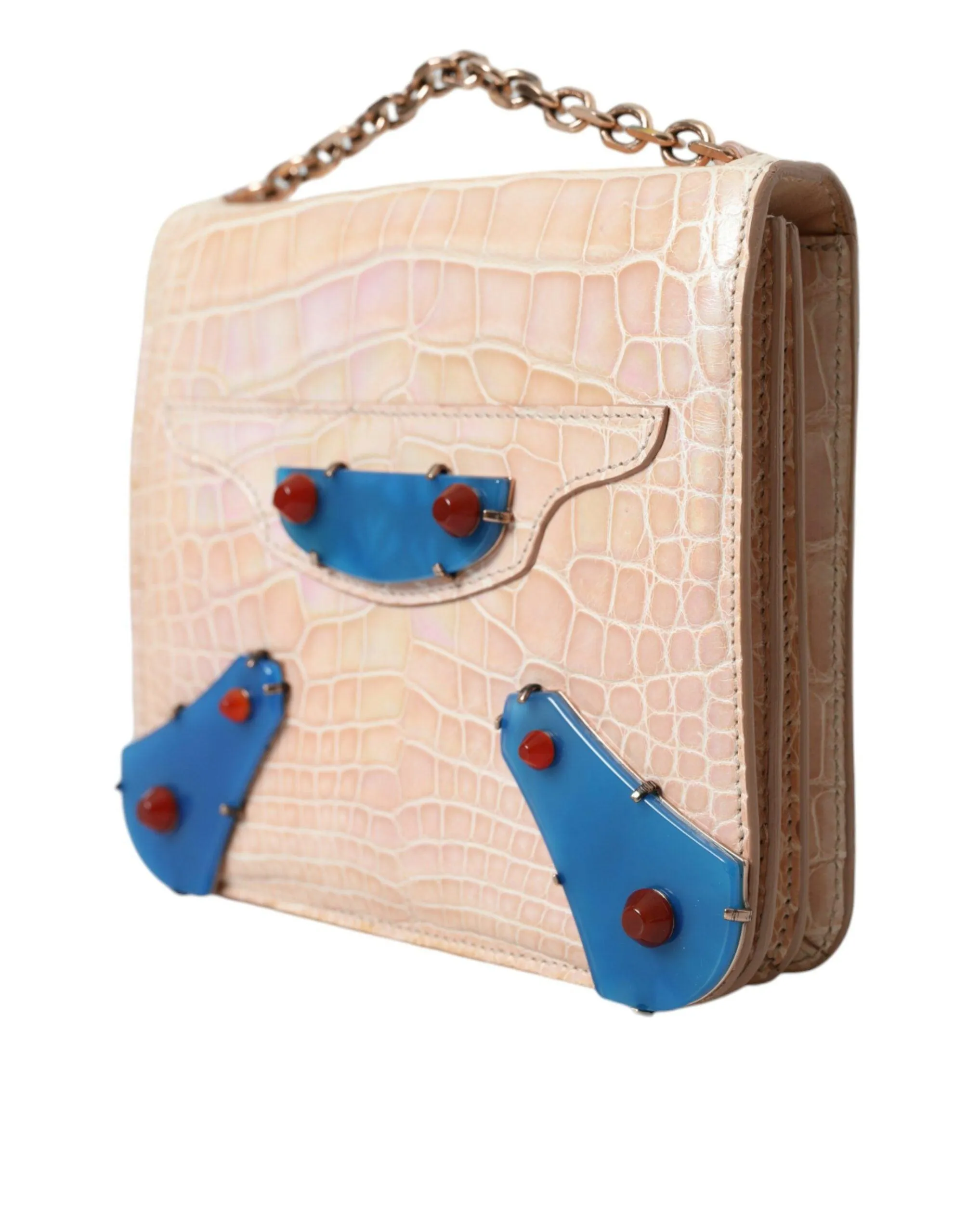 Balenciaga Chain Beige Evening Mini Clutch