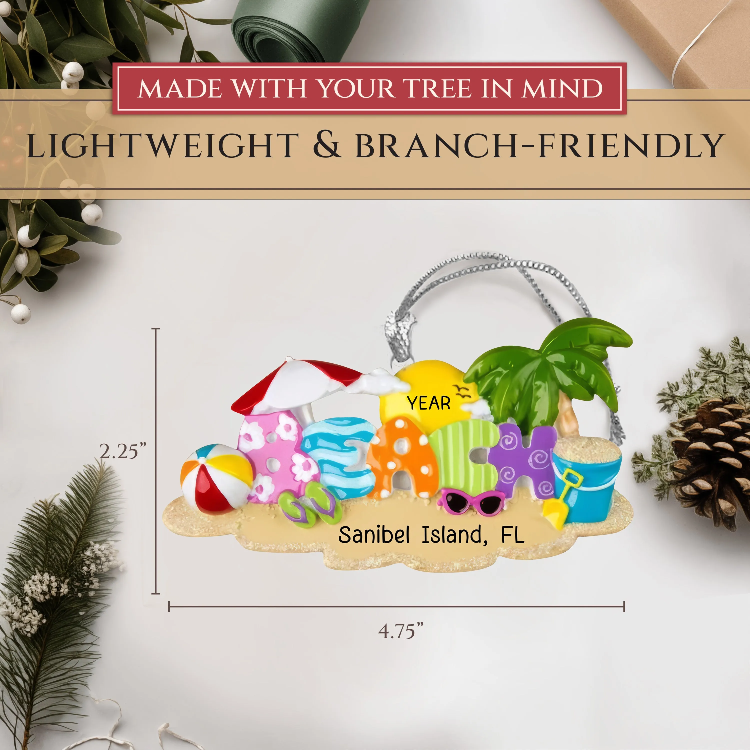 Beach Fun Christmas Ornament