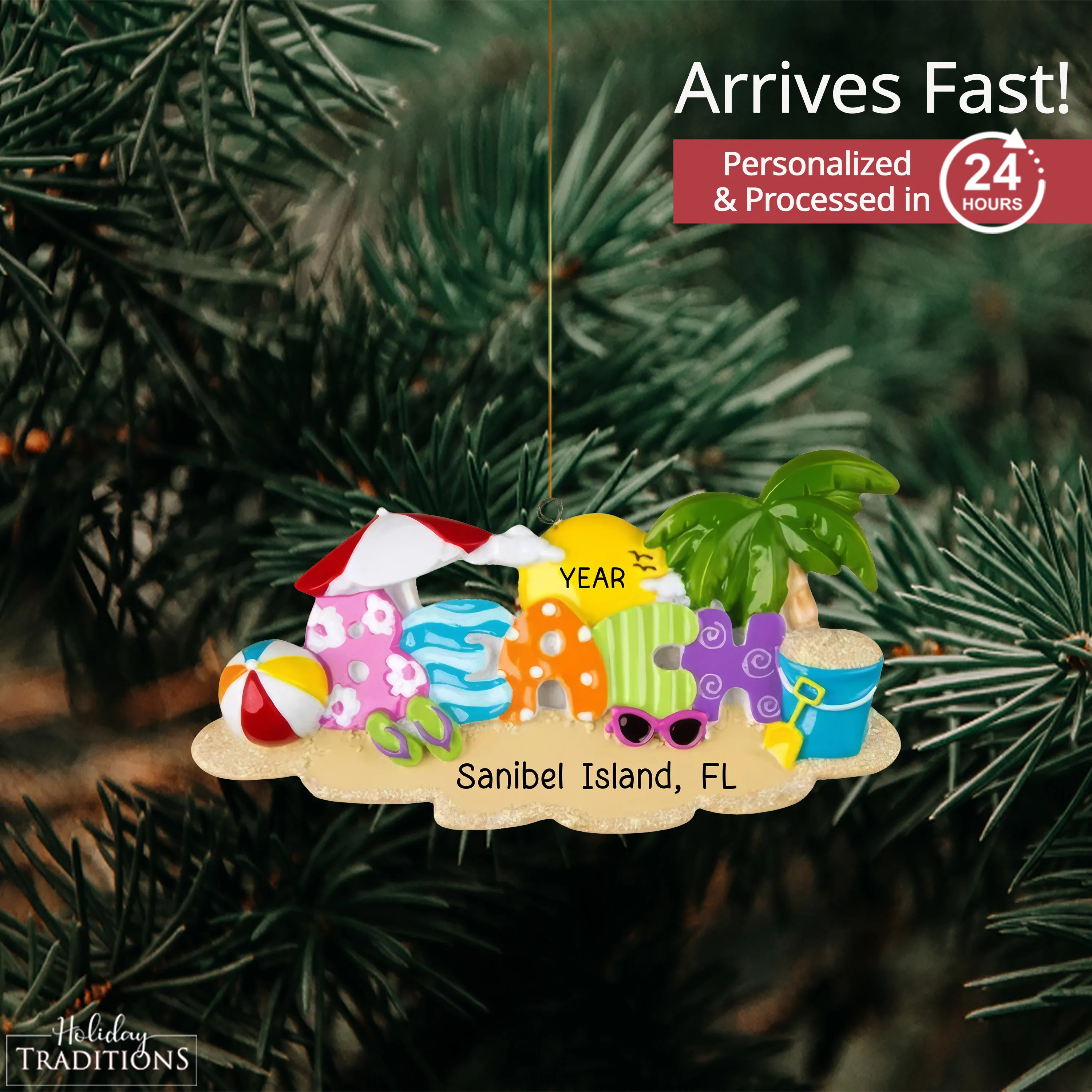 Beach Fun Christmas Ornament