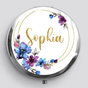 Bespoke Floral Compact Mirror - Hen Do & Wedding Souvenir - Birthday Present