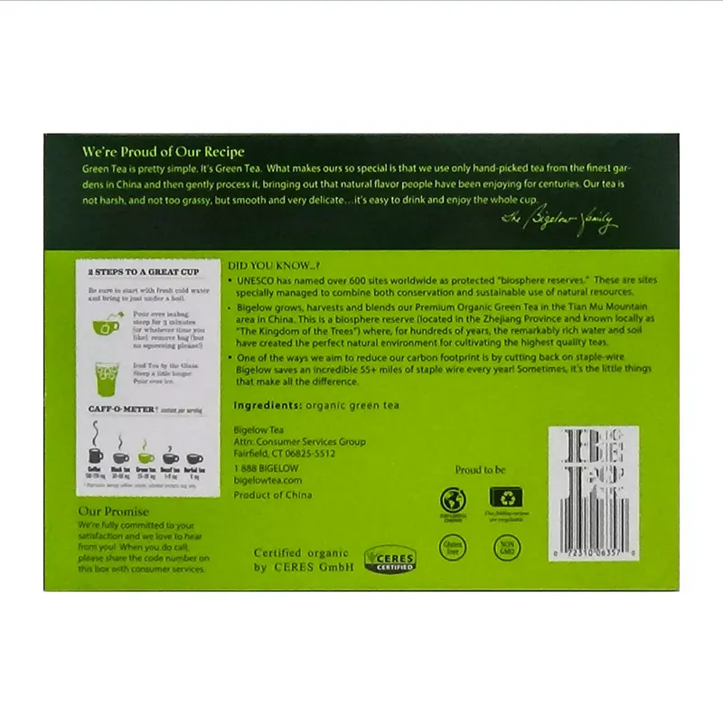 Bigelow 100% Organic Premium Green Tea. 150 ct.