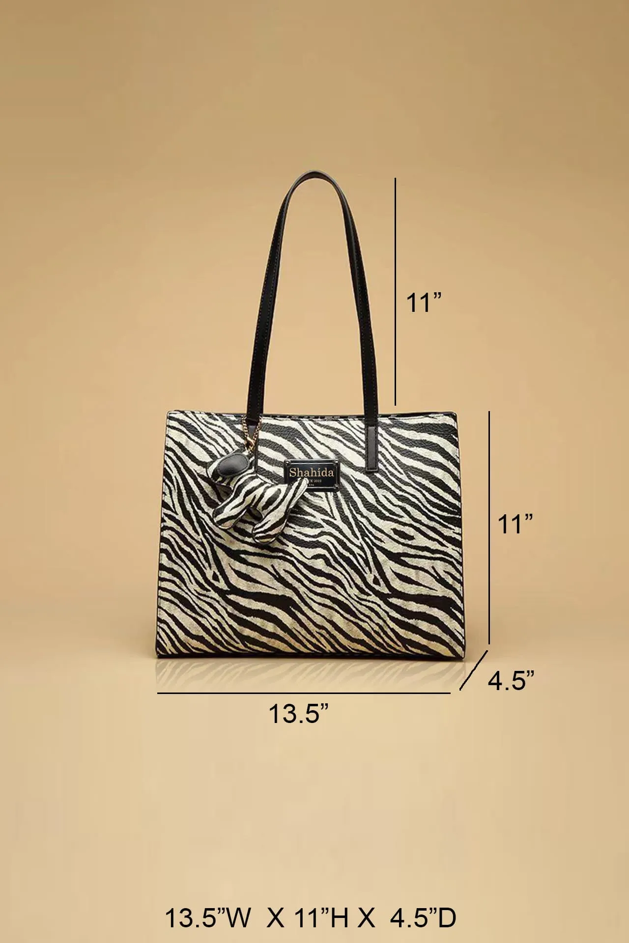 Black Handle Zebra Luxury Purse