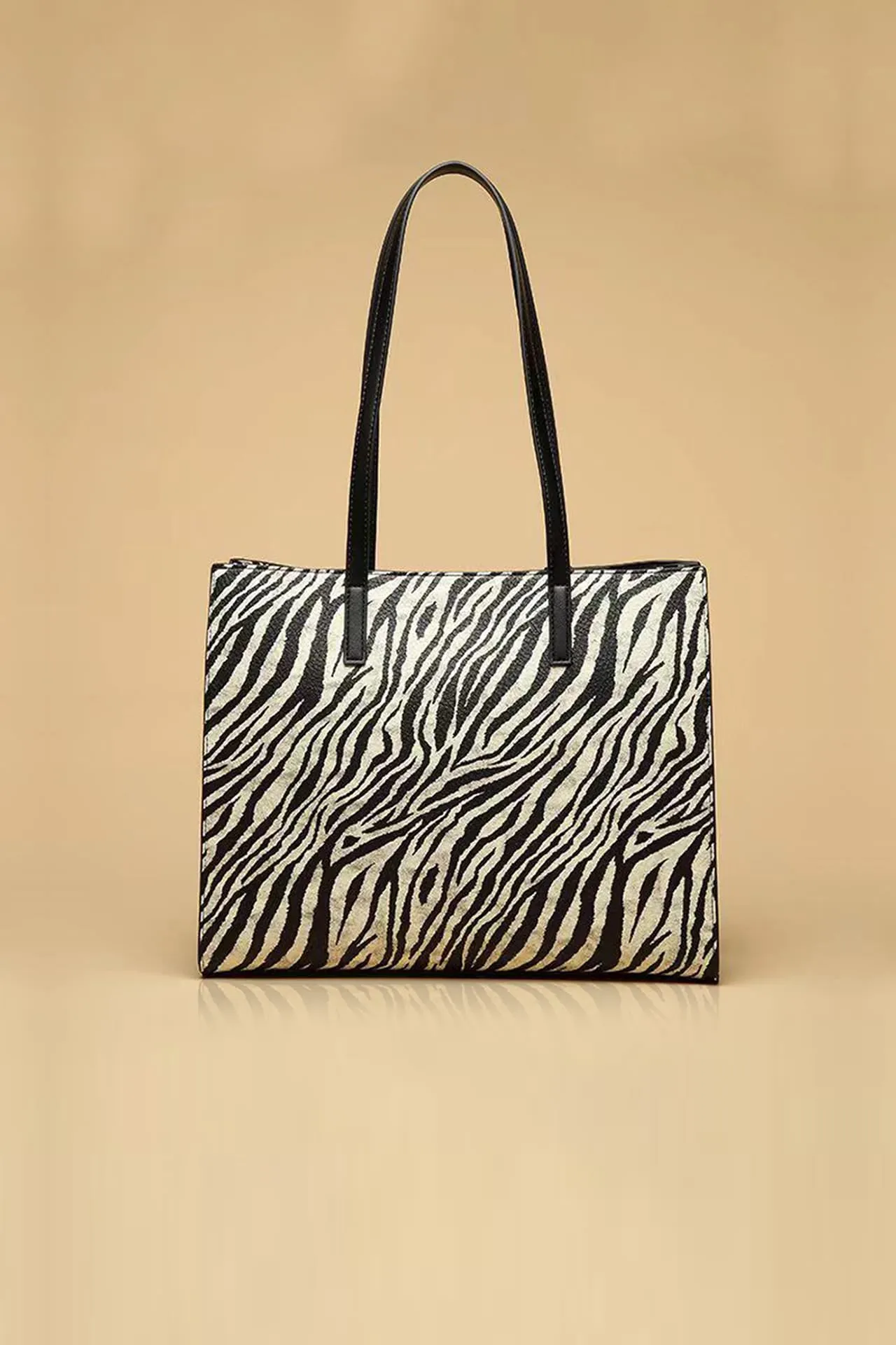 Black Handle Zebra Luxury Purse