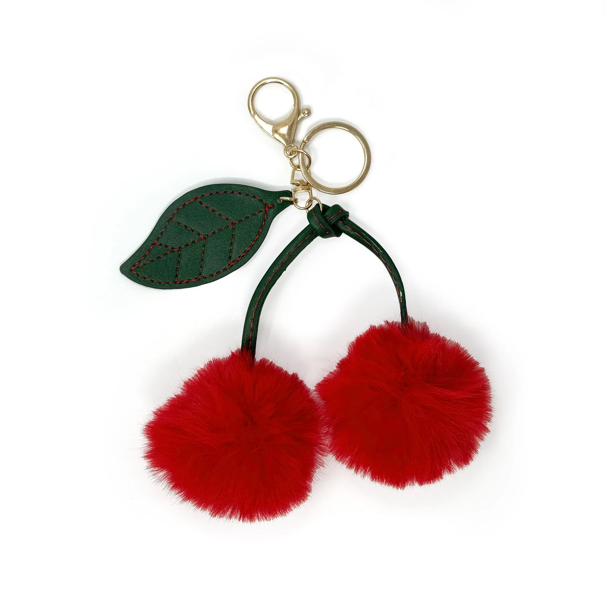 Cherries Pom-Pom Keychain – Fun & Whimsical Bag Charm