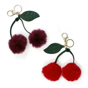 Cherries Pom-Pom Keychain – Fun & Whimsical Bag Charm