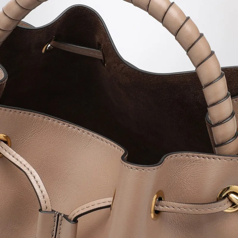 Chloé Marcie Bucket Bag In Deep Beige Leather Women