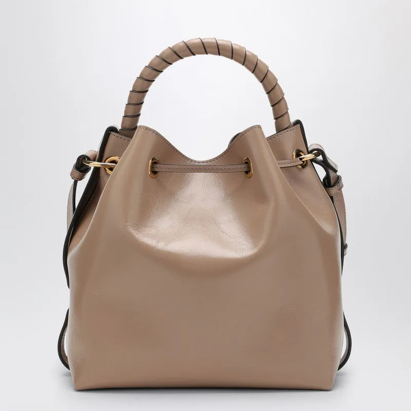 Chloé Marcie Bucket Bag In Deep Beige Leather Women
