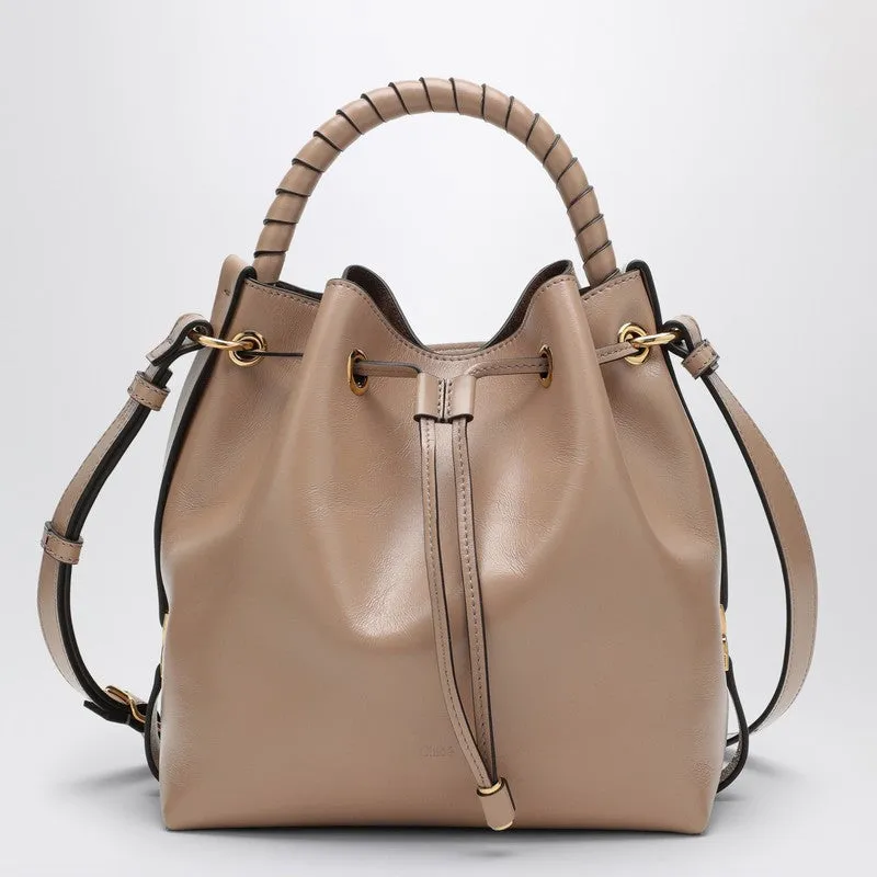 Chloé Marcie Bucket Bag In Deep Beige Leather Women