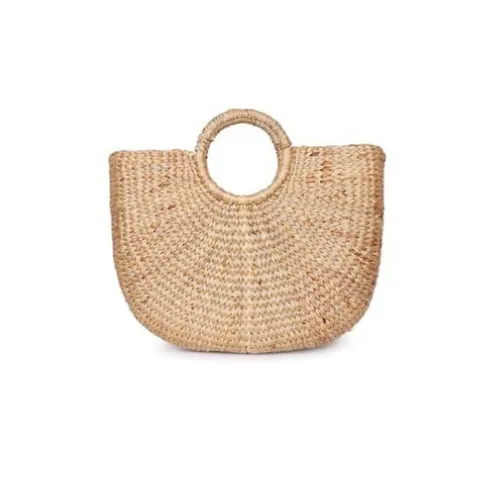 Classic Half Moon Basket Bag made from sustainable Water hyacinth