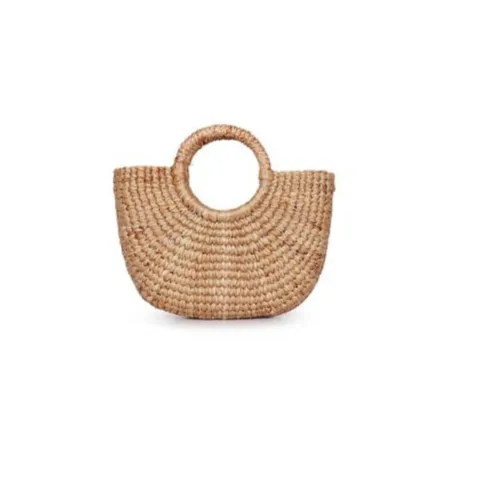 Classic Half Moon Basket Bag made from sustainable Water hyacinth