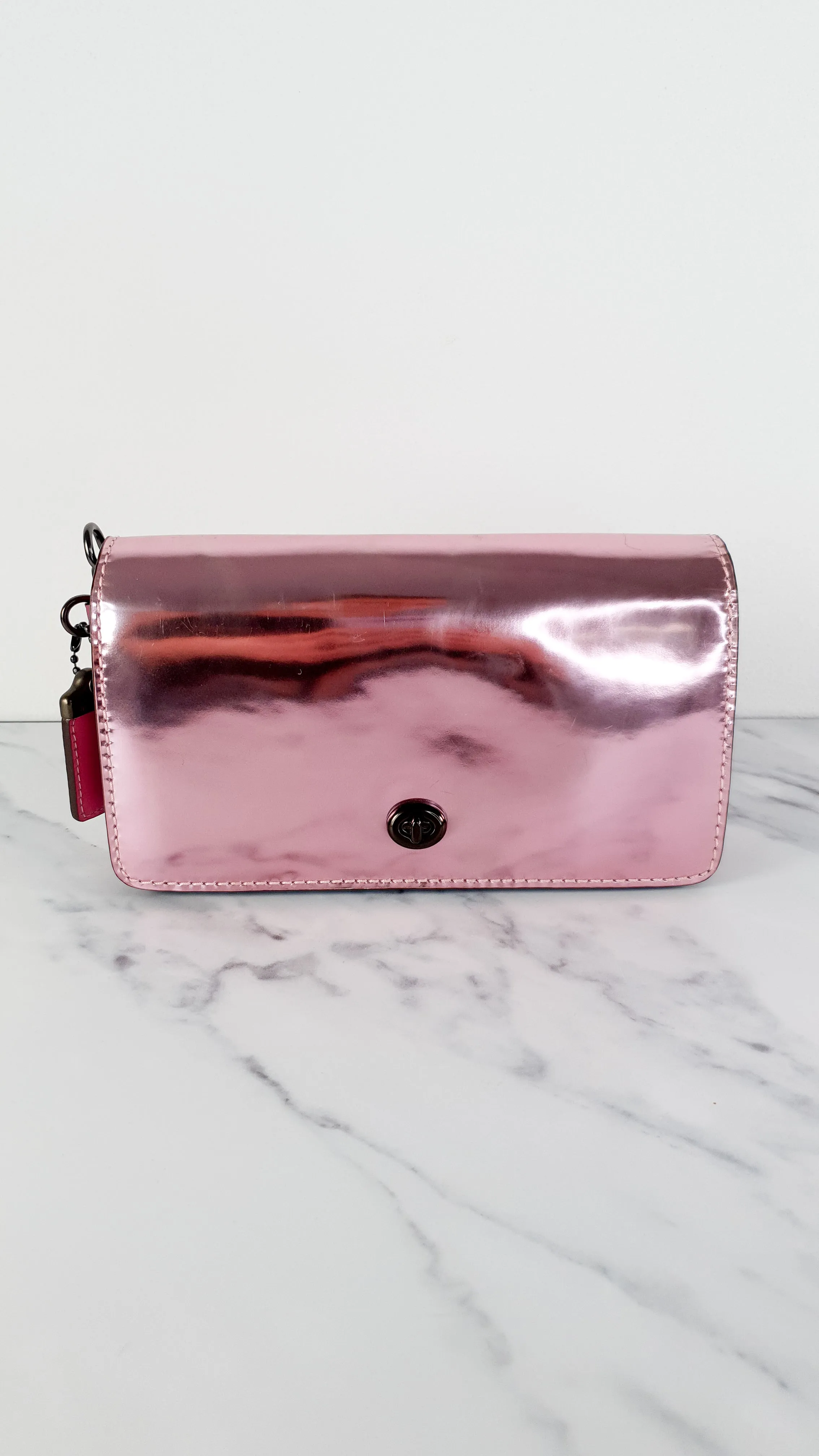 Coach 1941 Dinky in Shiny Metallic Pink & Primrose Smooth Leather Limited Edition - Coach 22832