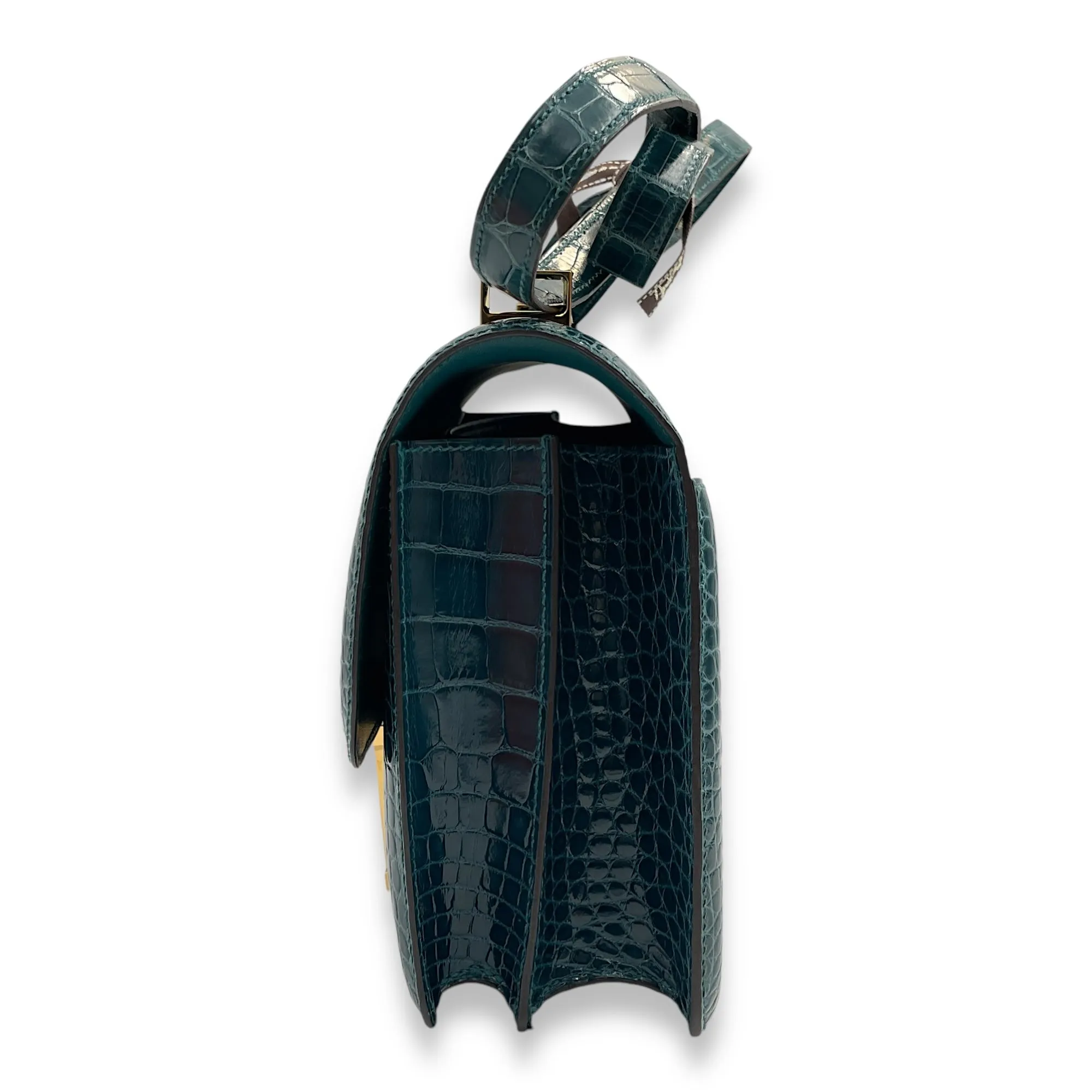 Constance 24 Colvert in Shiny Alligator, Gold hardware
