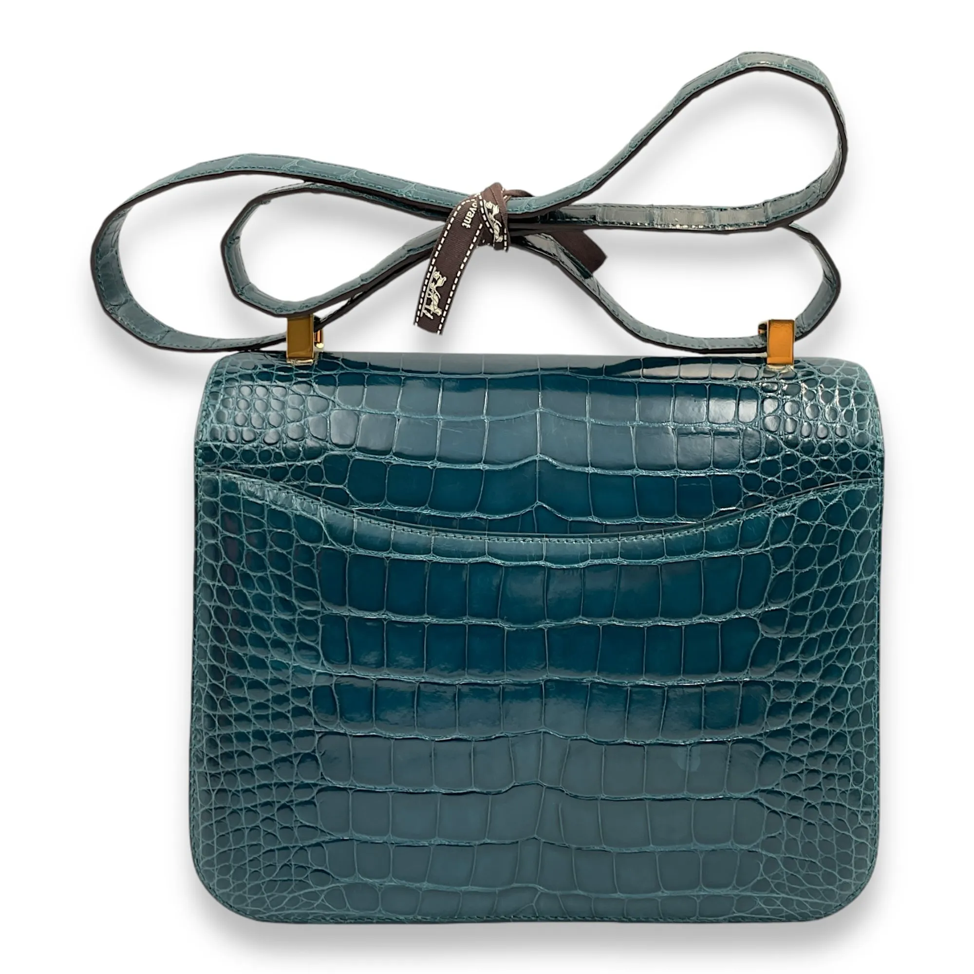 Constance 24 Colvert in Shiny Alligator, Gold hardware