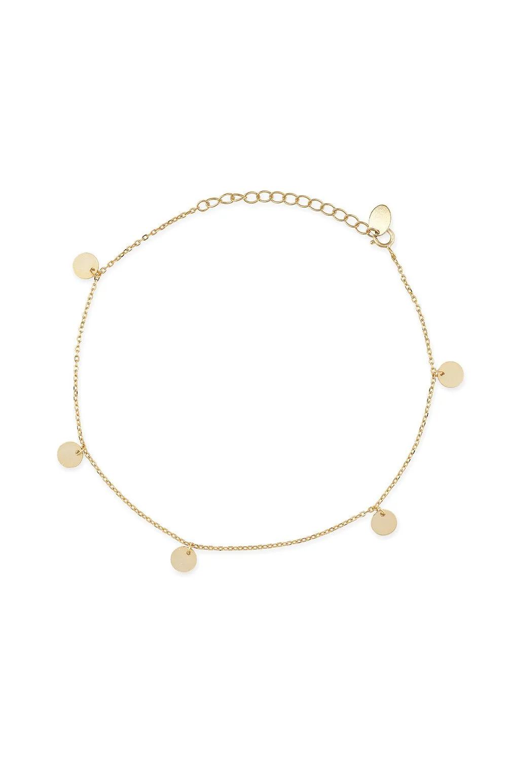 Delicate 14K Gold Coin Anklet