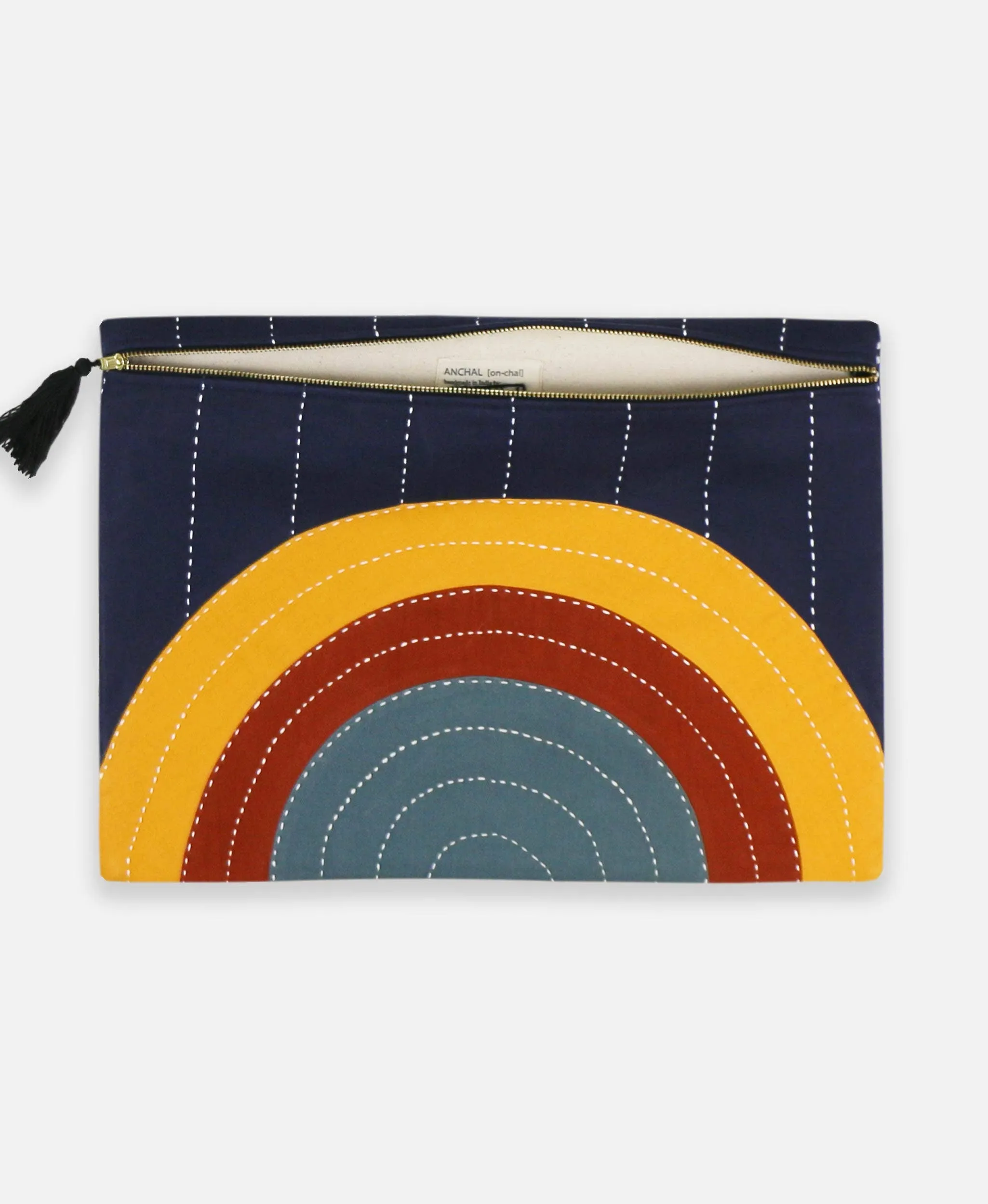 Eclipse Oversized Pouch Clutch - Rainbow