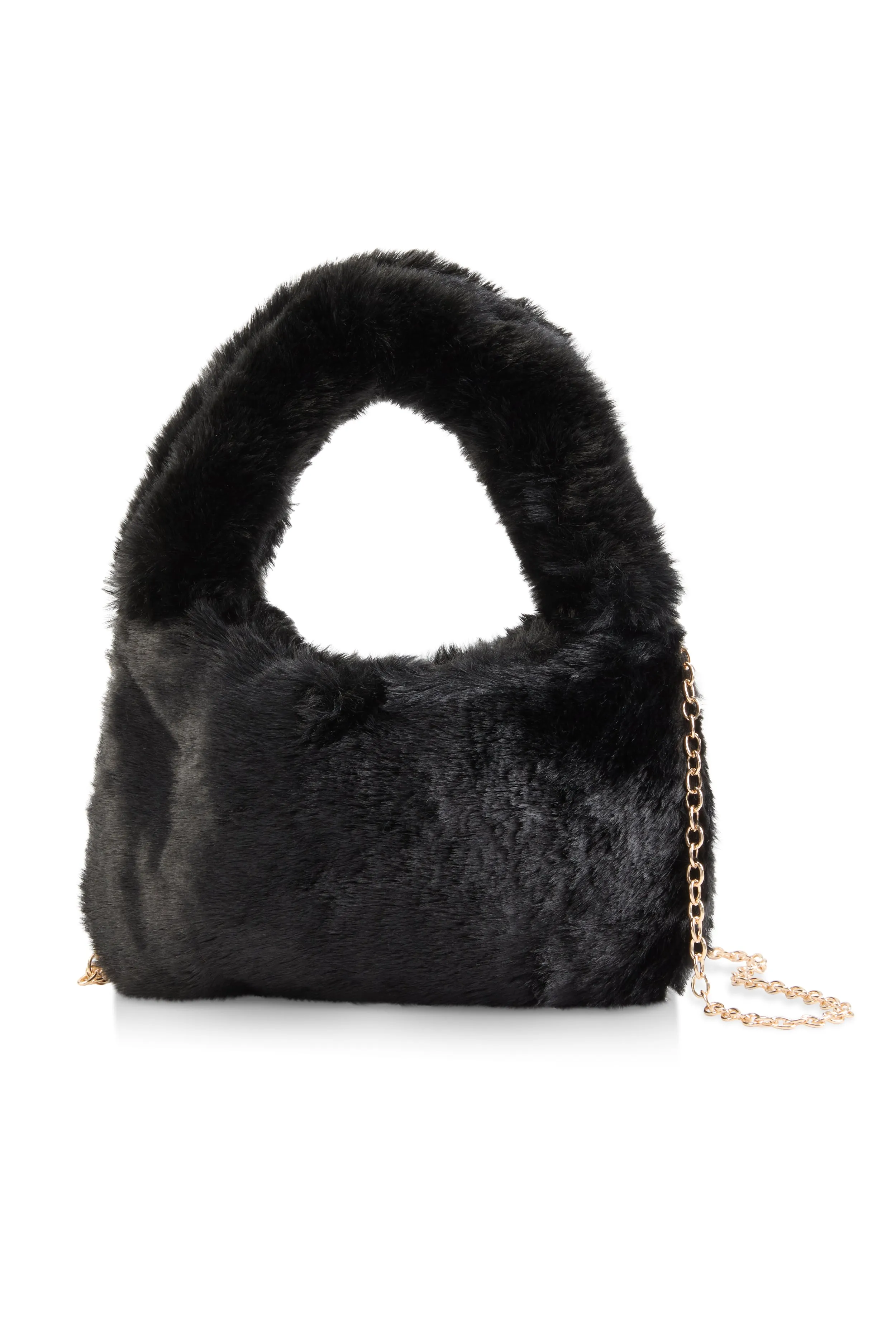 Faux Fur Mini Clutch Crossbody Bag
