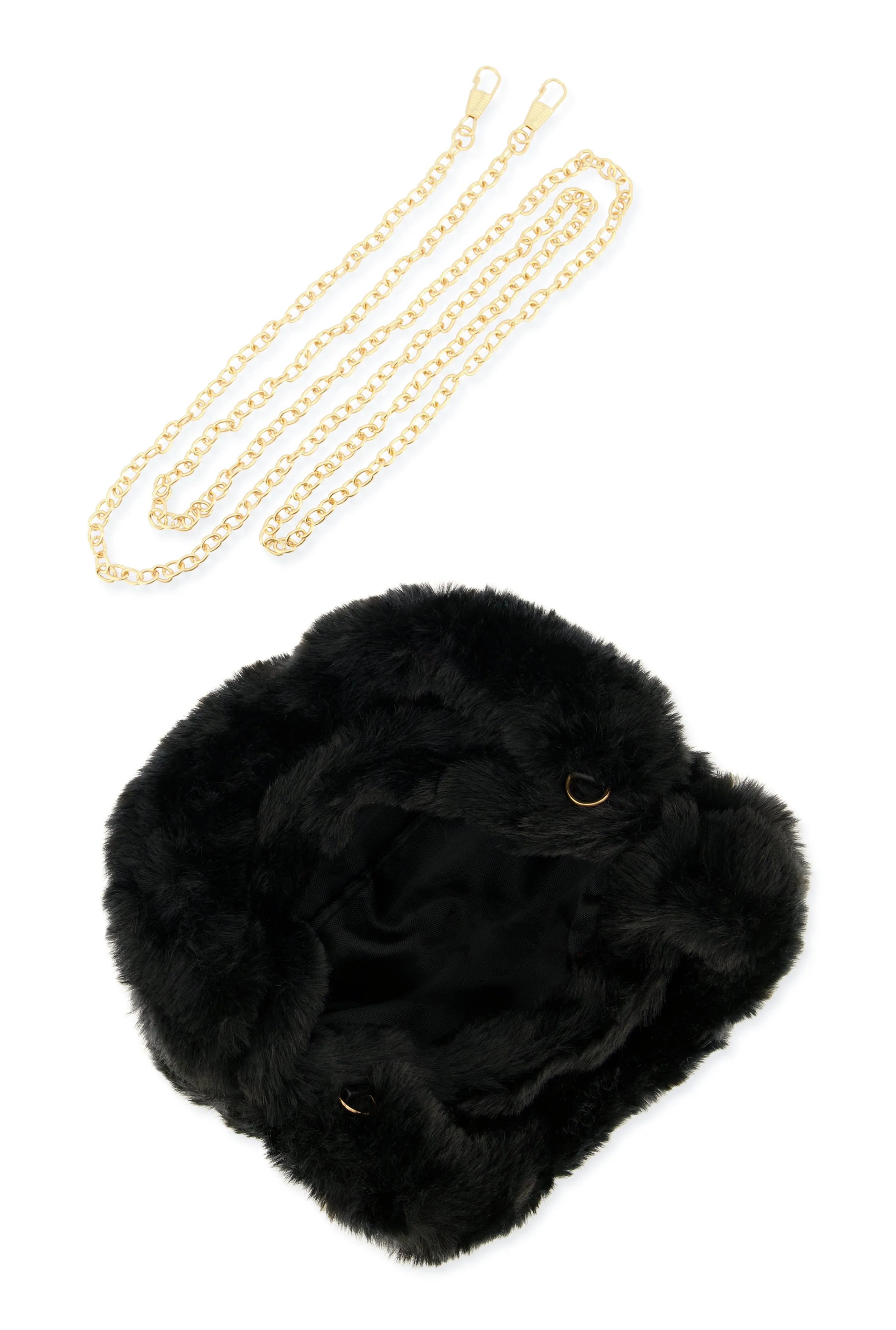 Faux Fur Mini Clutch Crossbody Bag