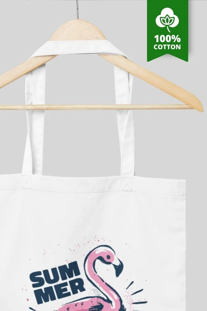Flamingo Summer Zipper Tote Bag