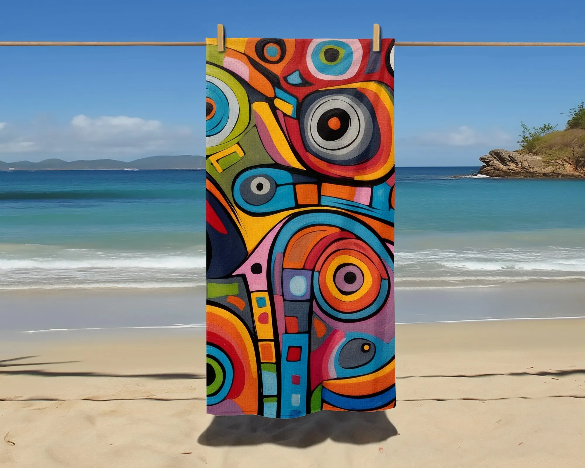 Fun Abstract Beach Towel - Choose Your Size