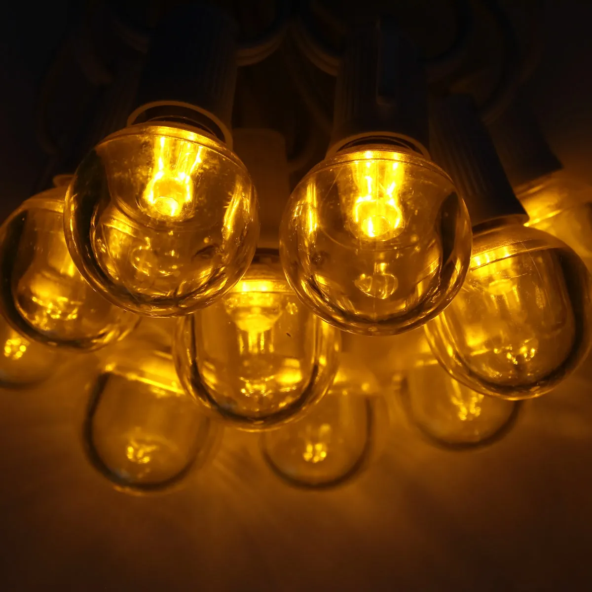 G40 Yellow Smooth LED Bulbs E17 Bases (25 Pack)