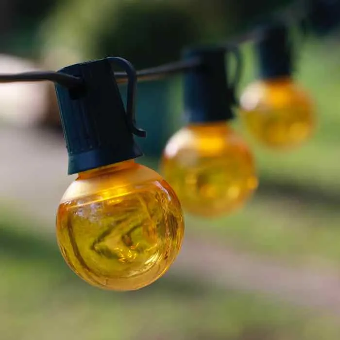 G40 Yellow Smooth LED Bulbs E17 Bases (25 Pack)