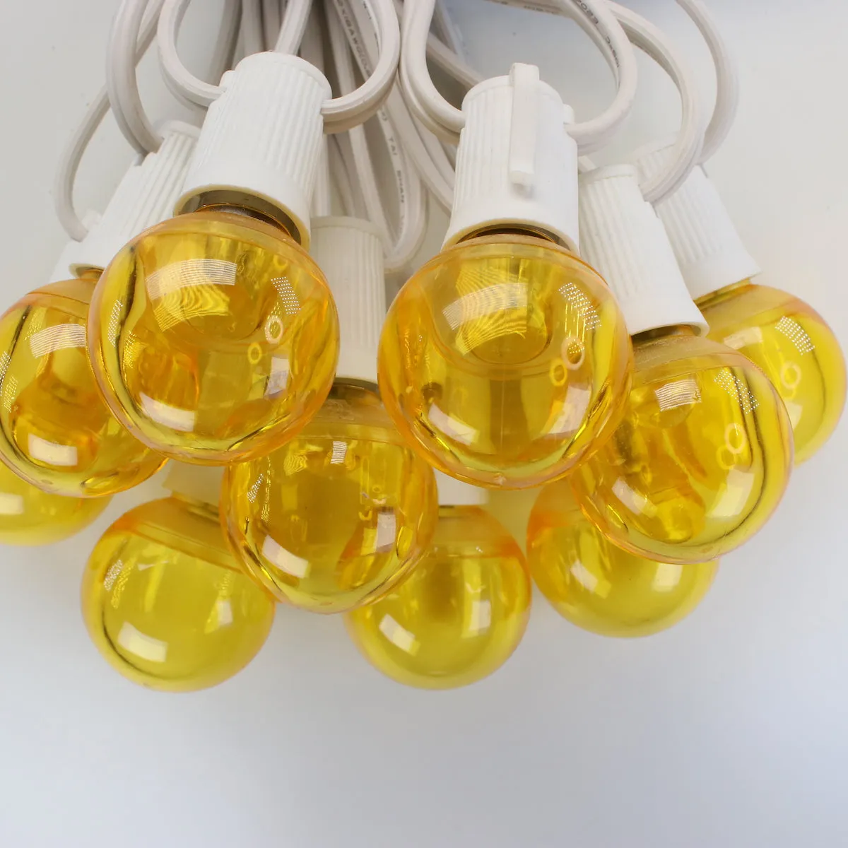G40 Yellow Smooth LED Bulbs E17 Bases (25 Pack)