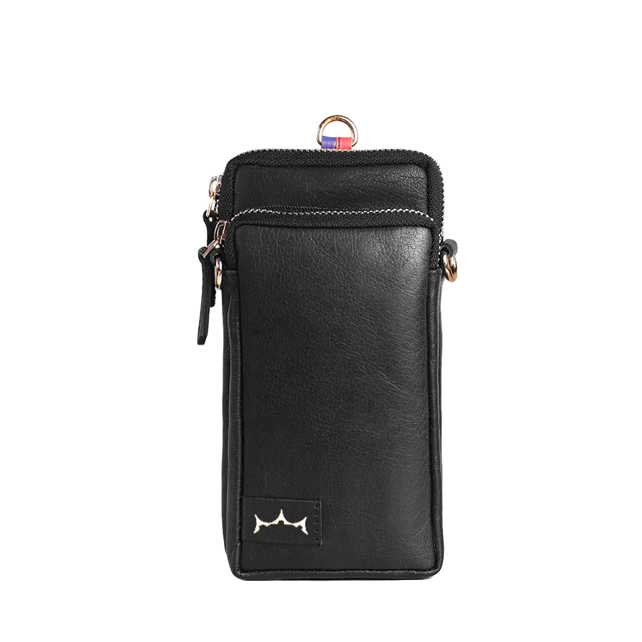Genuine Leather Mobile Sling - Black