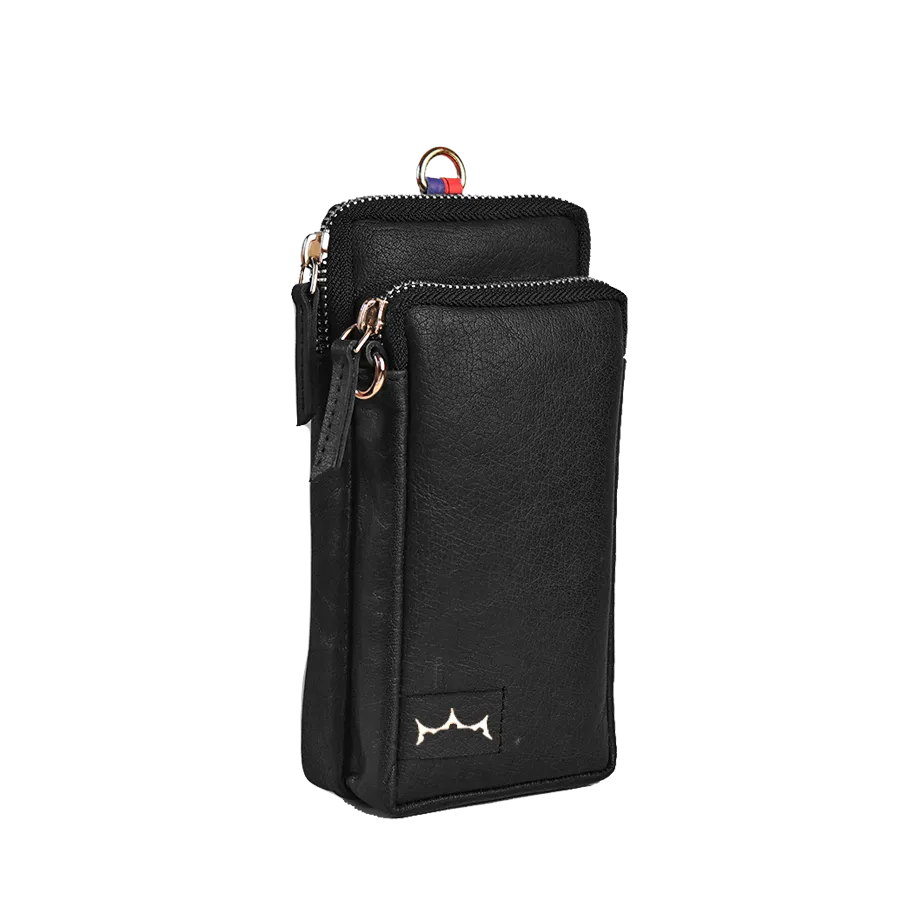 Genuine Leather Mobile Sling - Black