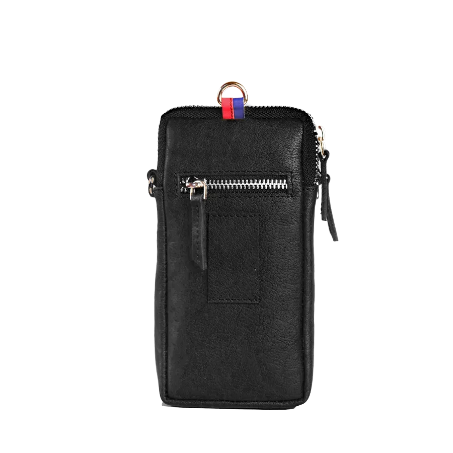Genuine Leather Mobile Sling - Black