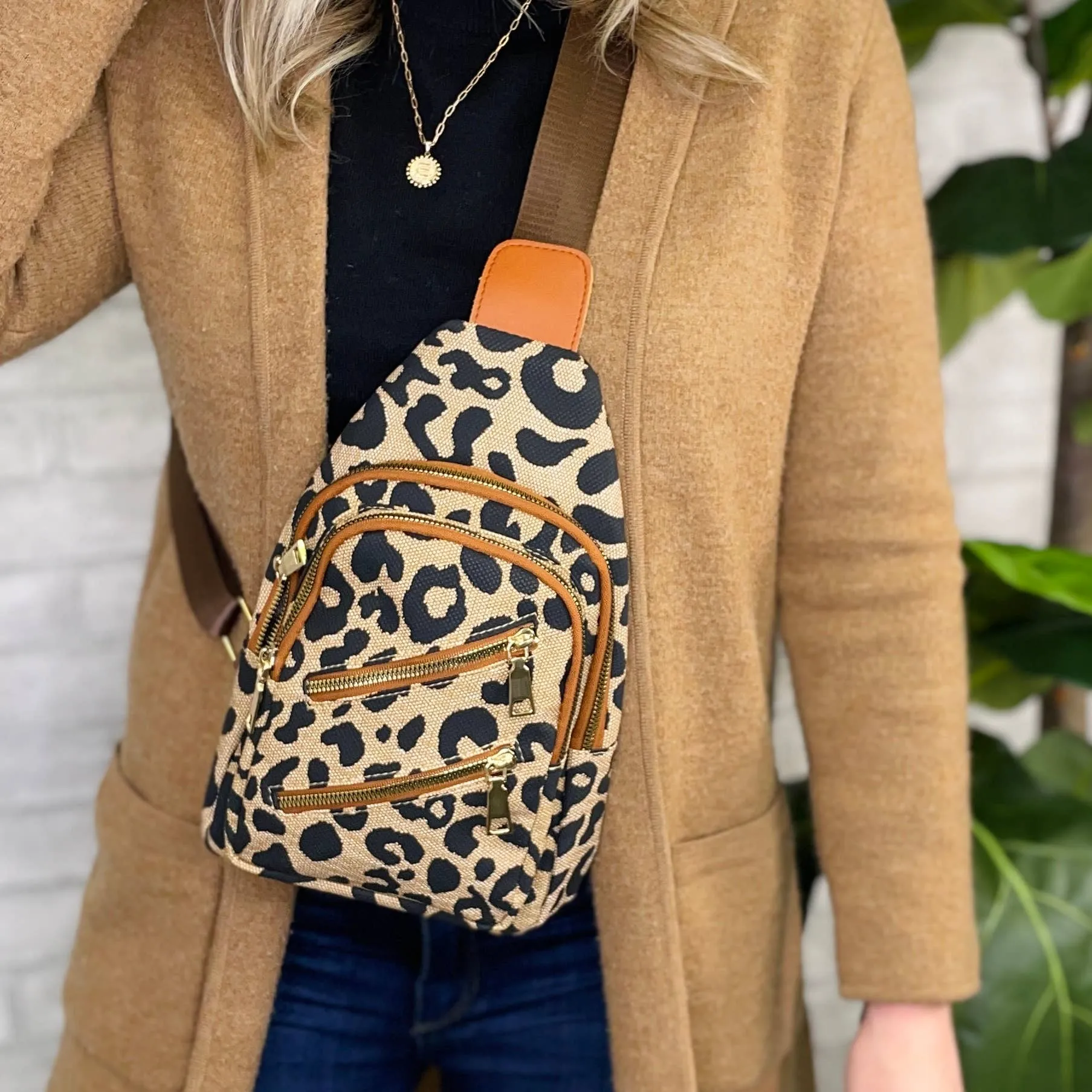 Gray Bird Label - Mila Leopard Sling Bag
