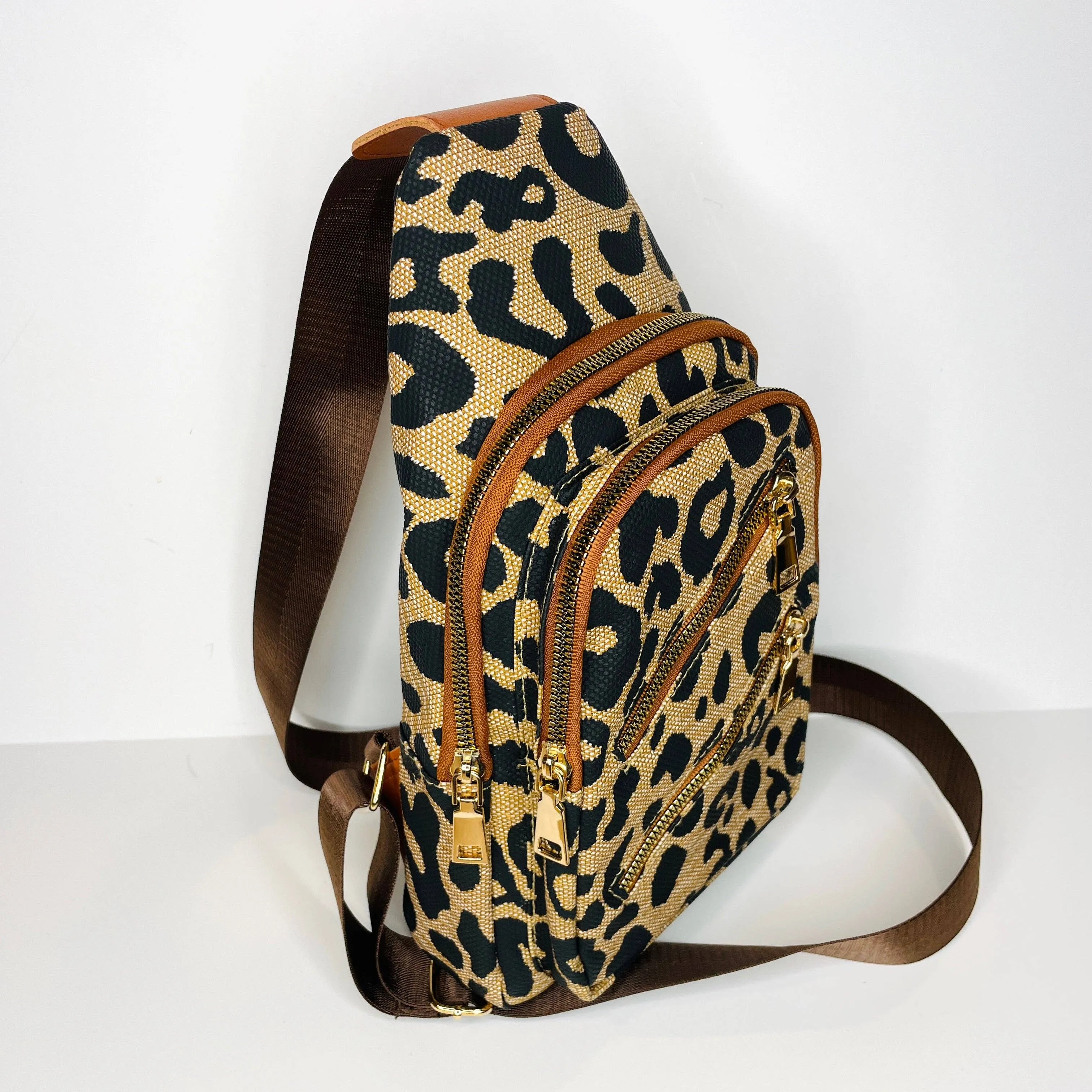 Gray Bird Label - Mila Leopard Sling Bag