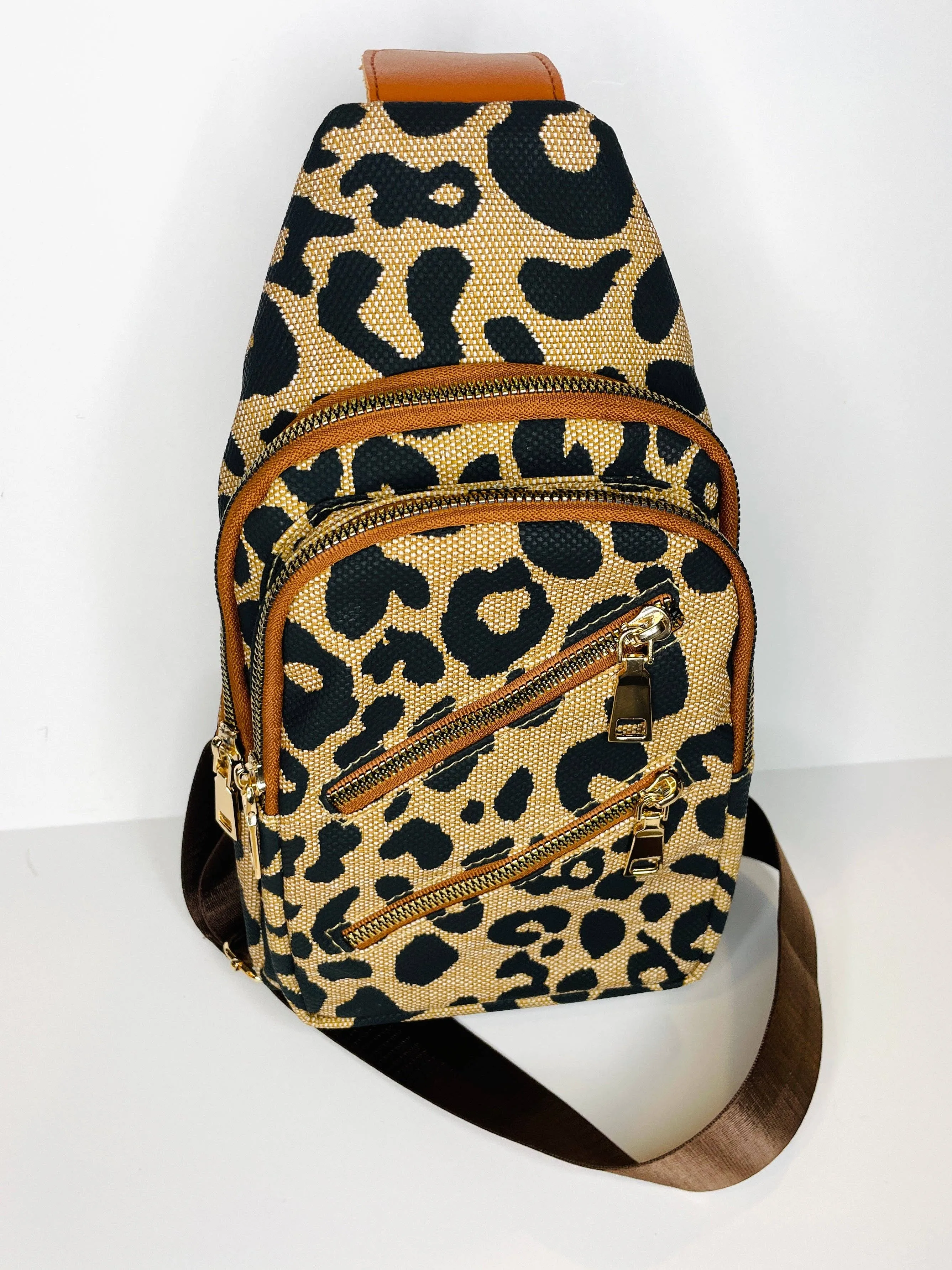 Gray Bird Label - Mila Leopard Sling Bag