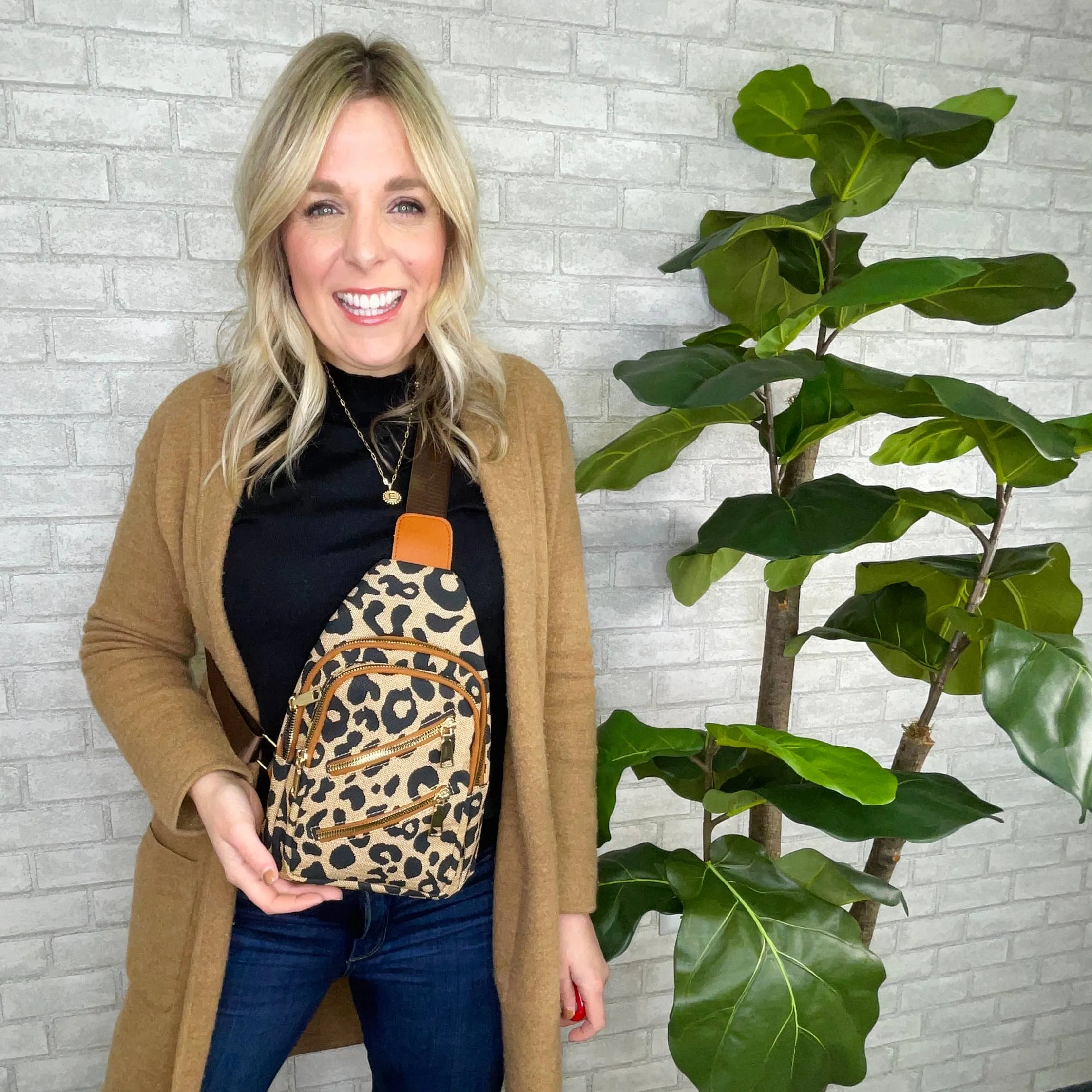 Gray Bird Label - Mila Leopard Sling Bag