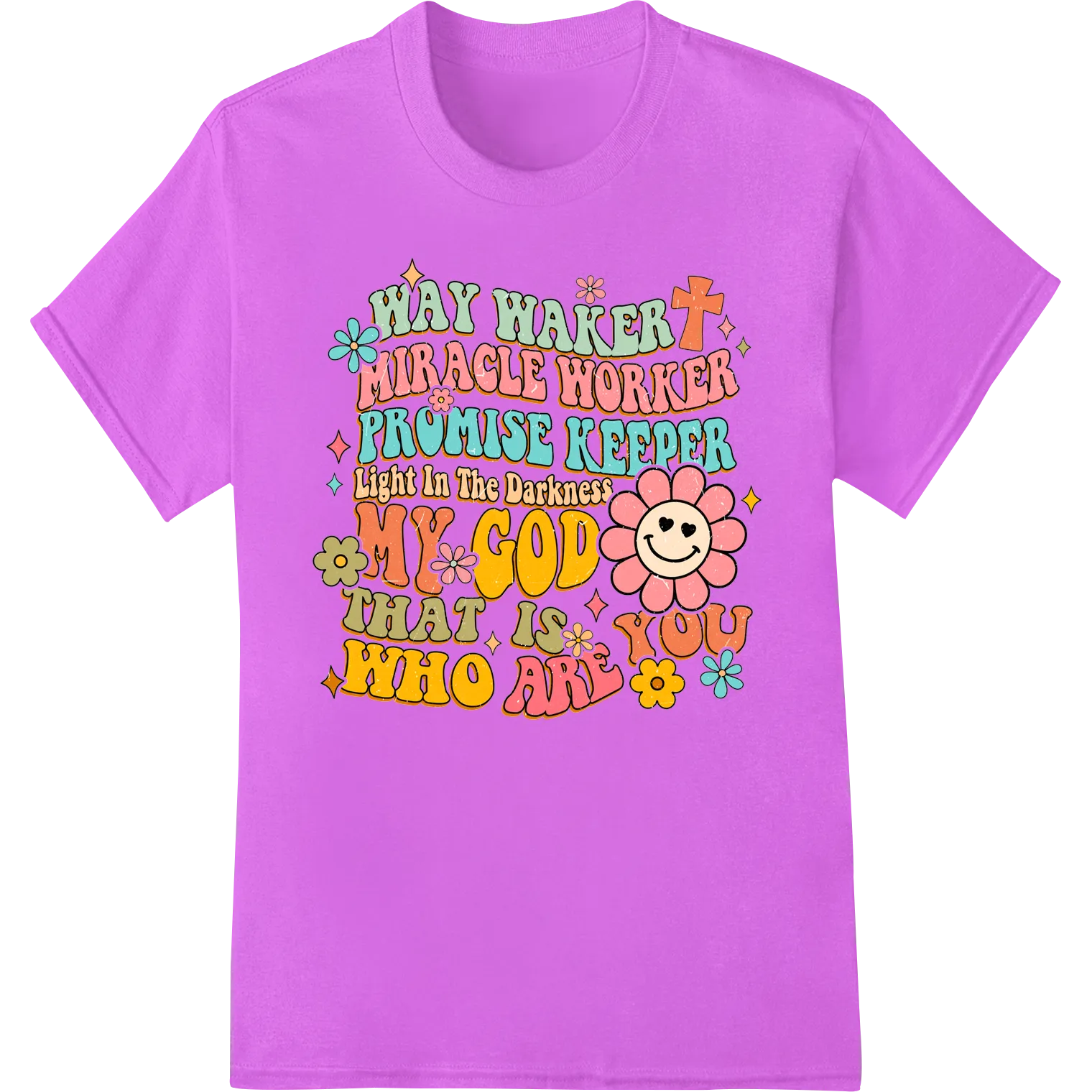 Inspiring Faith: Colorful Typography Heat Transfer Print