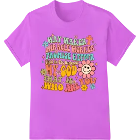 Inspiring Faith: Colorful Typography Heat Transfer Print