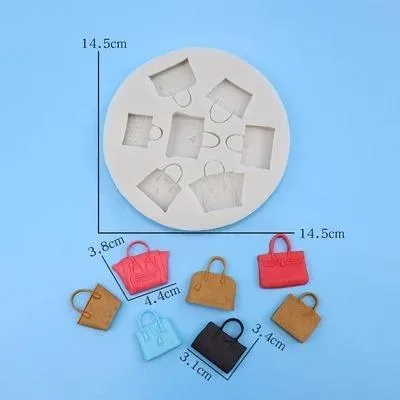 Ladies Hand Bags Silicone Fondant & Chocolate Mold 7 Cavity