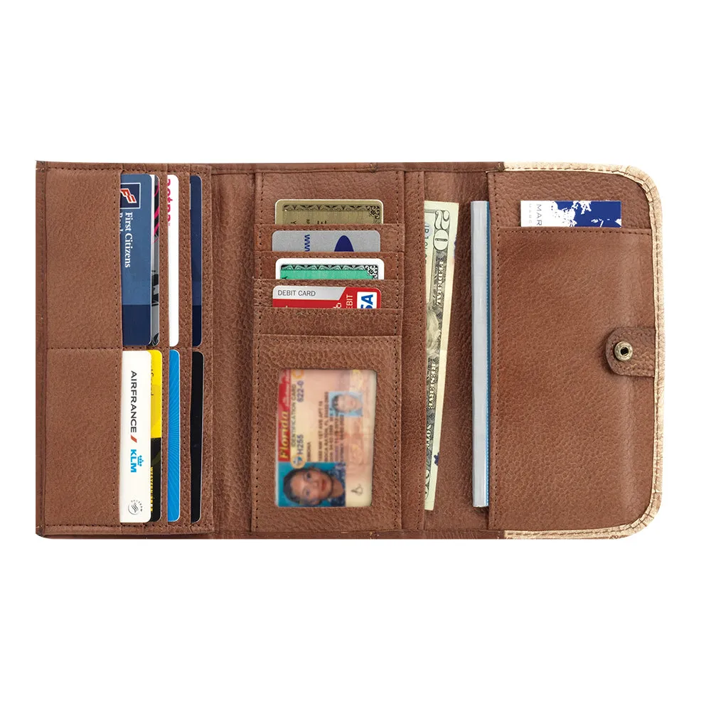 Lady Lace Turquoise Tri-Fold Wallet