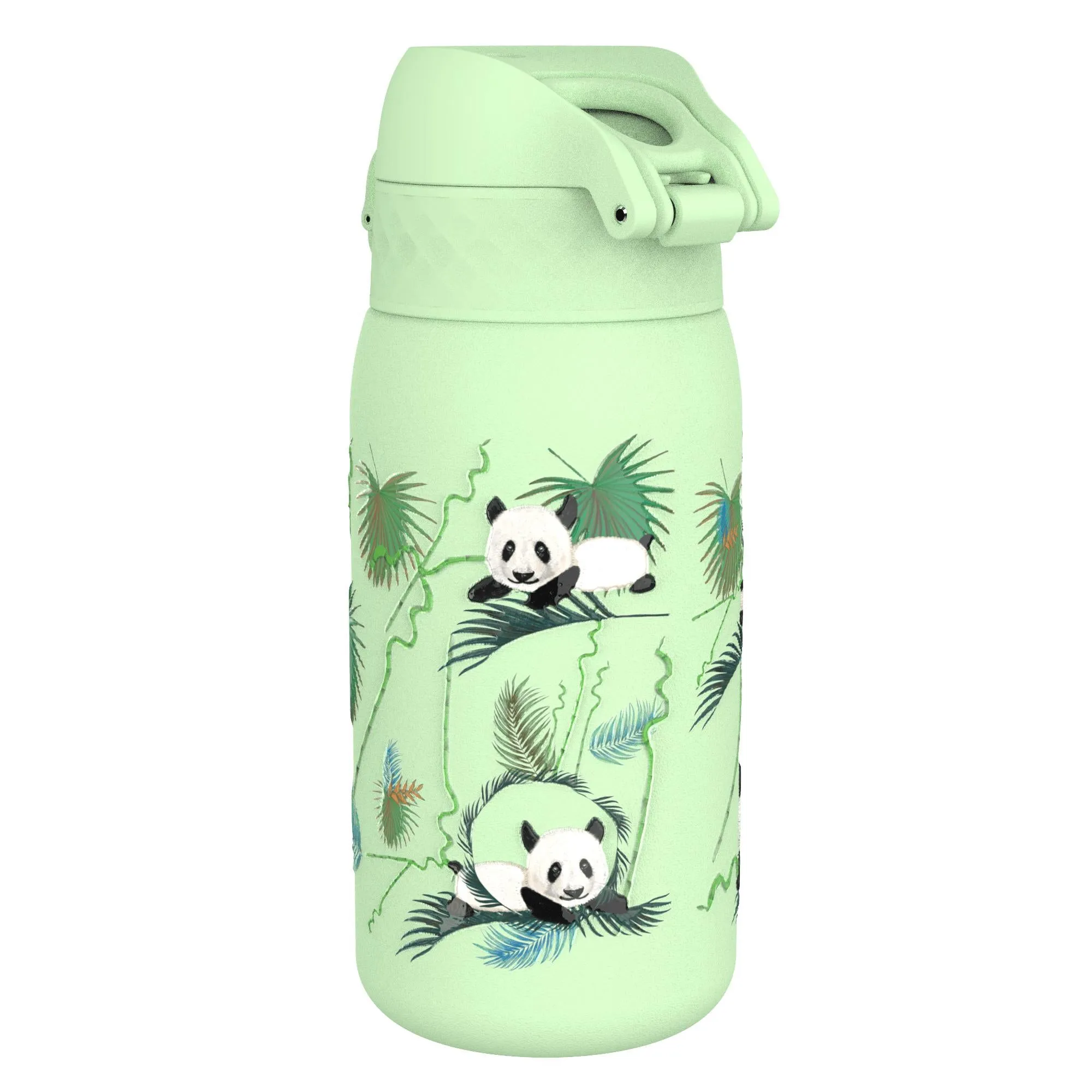 Leak Proof Kids Water Bottle, Stainless Steel, Pandas, 400ml (13oz)
