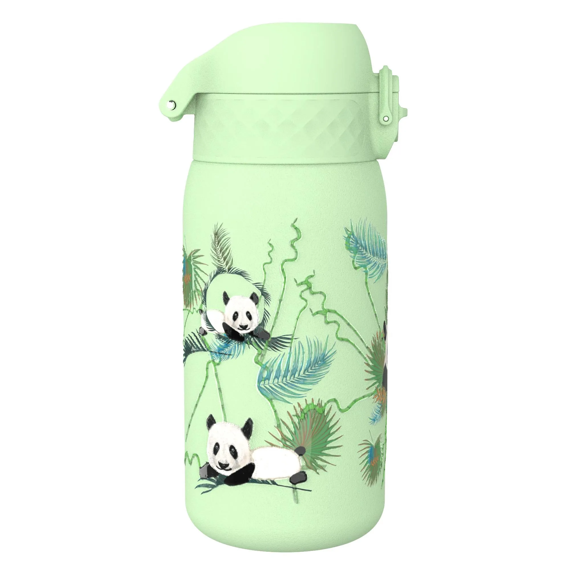 Leak Proof Kids Water Bottle, Stainless Steel, Pandas, 400ml (13oz)