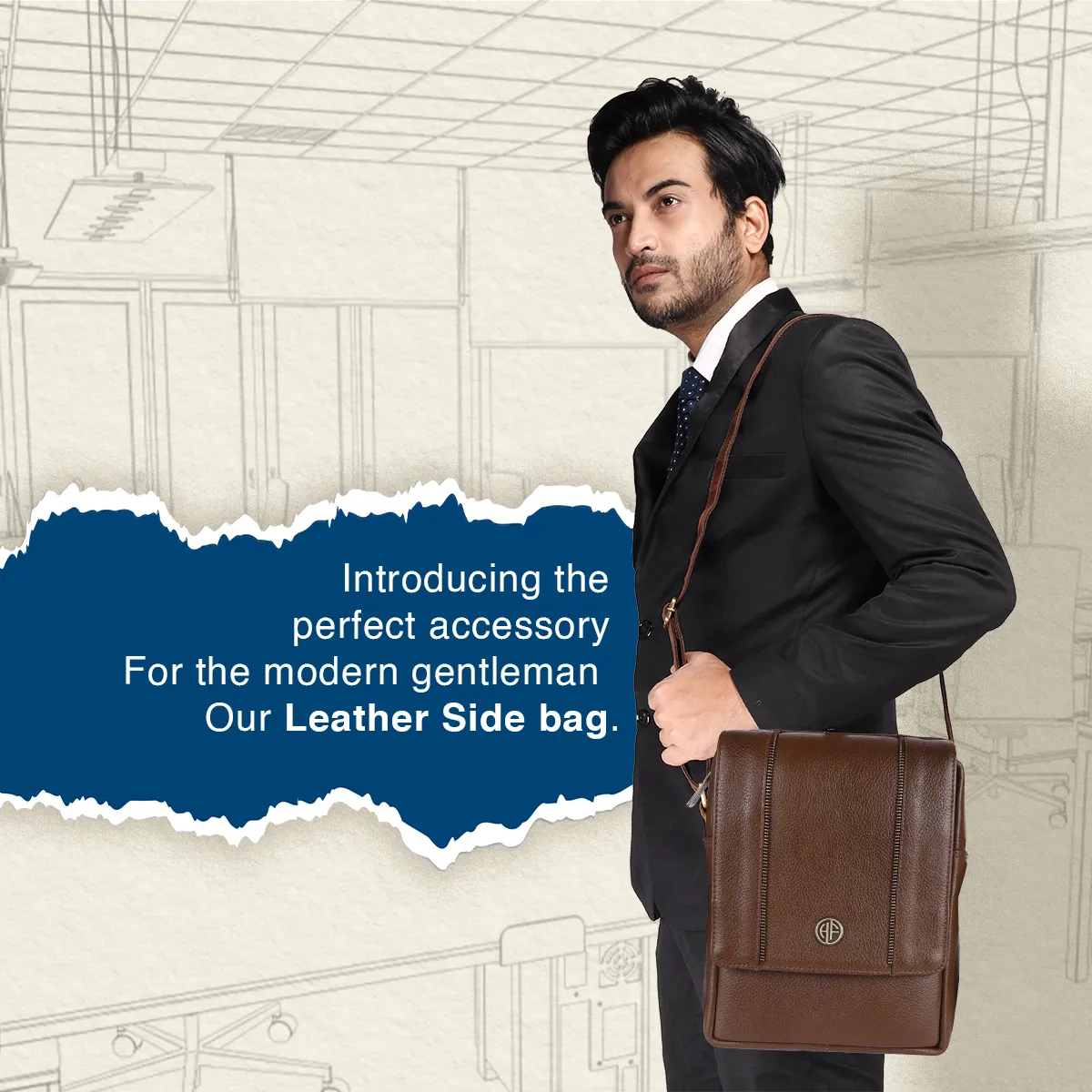 Leather Slingbag For Men - Adjustable Strap - 1 Year Warranty