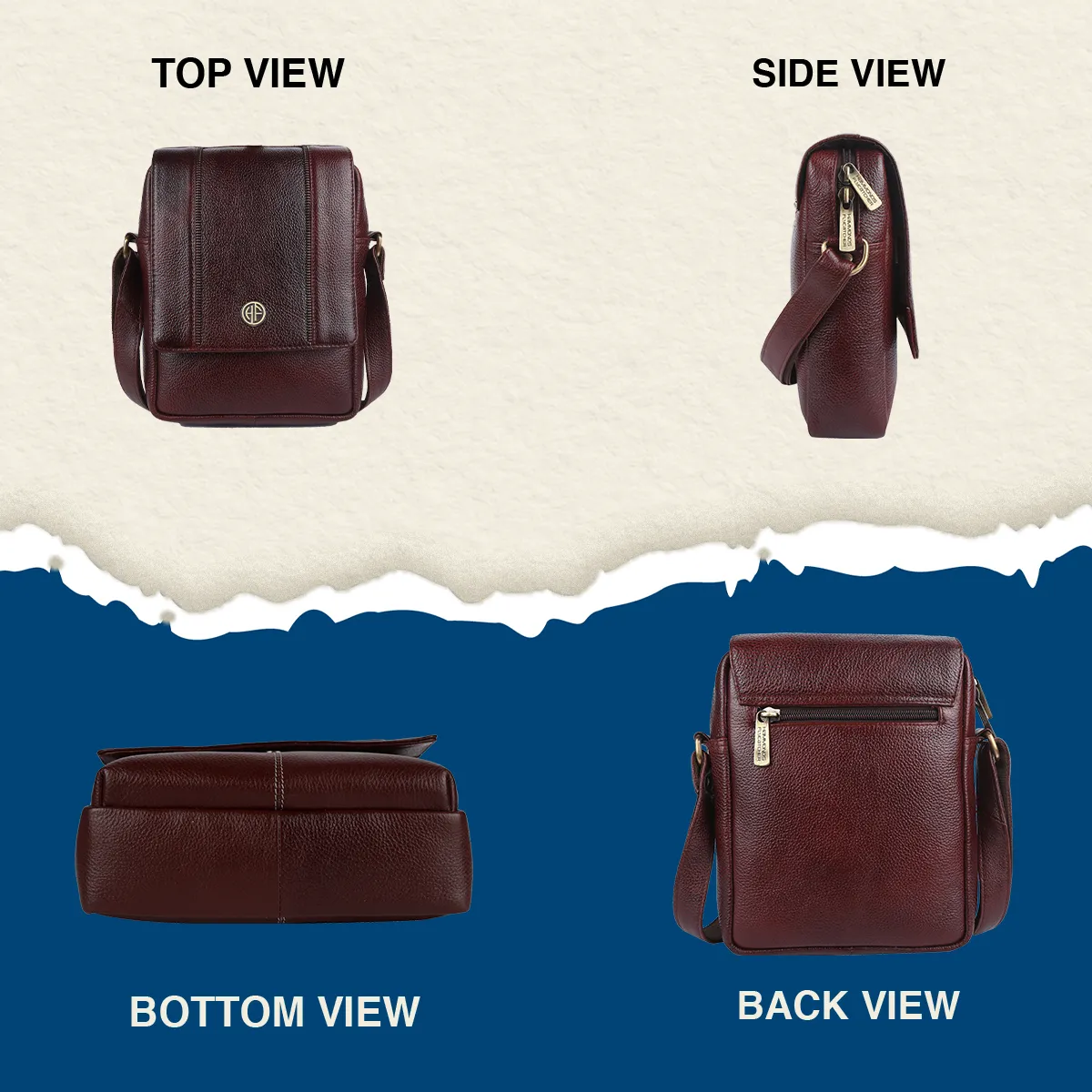 Leather Slingbag For Men - Adjustable Strap - 1 Year Warranty
