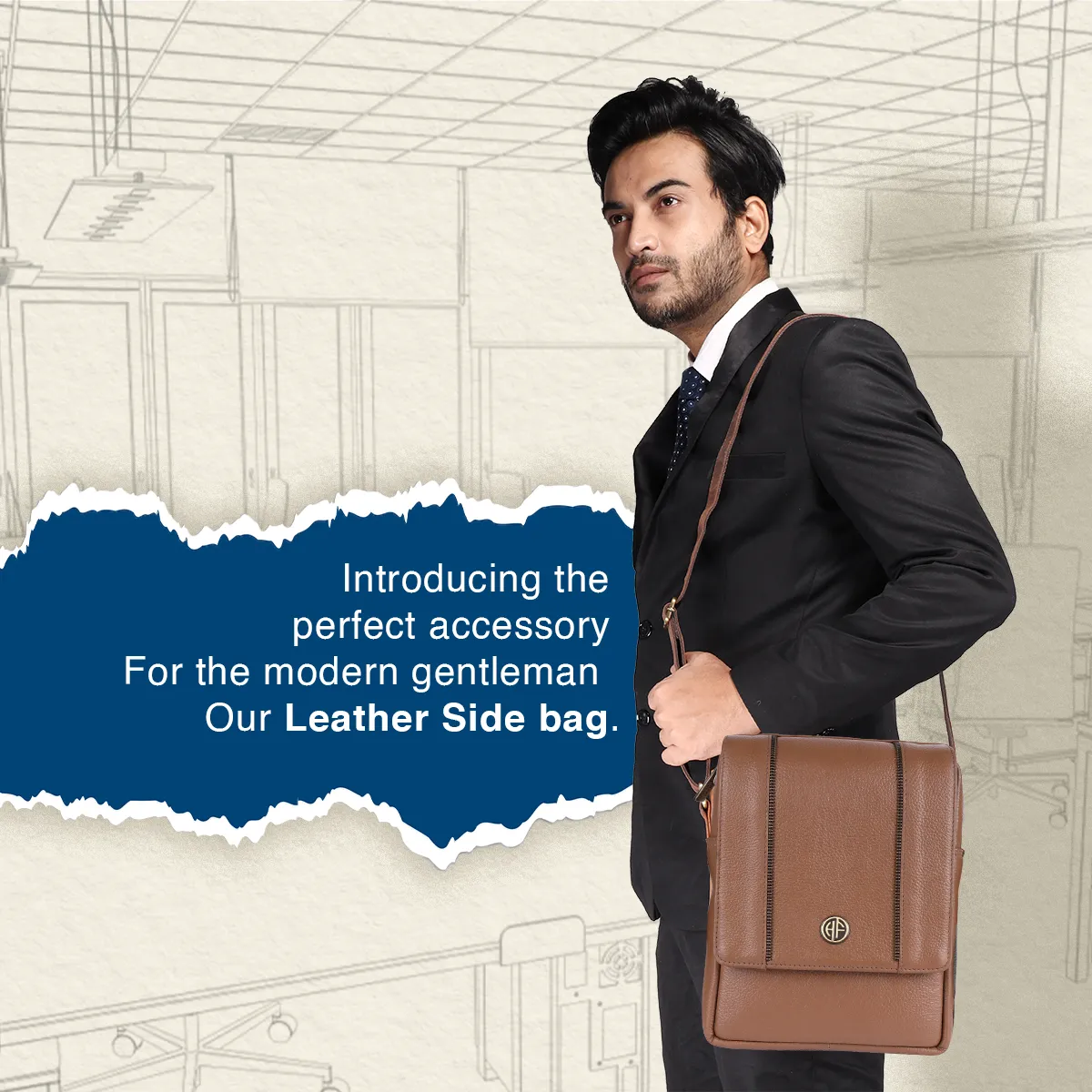 Leather Slingbag For Men - Adjustable Strap - 1 Year Warranty