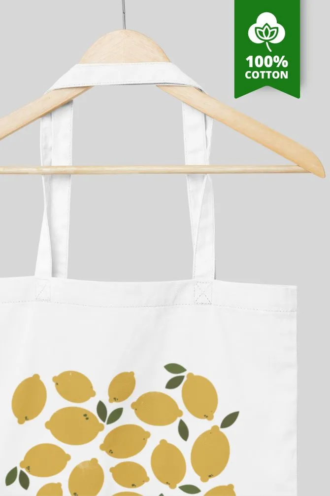 Lemons Fruit Zipper Tote Bag